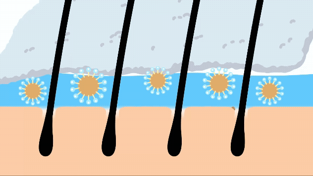 タオルで汚れを除去するイメージ